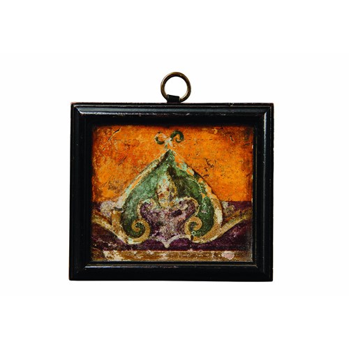 Roman Wall Painting a Fragment of a Colourful Painted Frieze